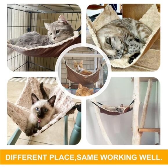 Cat Hammock Bed, Medium Reversible Pet Cage Hammock Hanging Soft Pet Bed - Picture 6 of 7